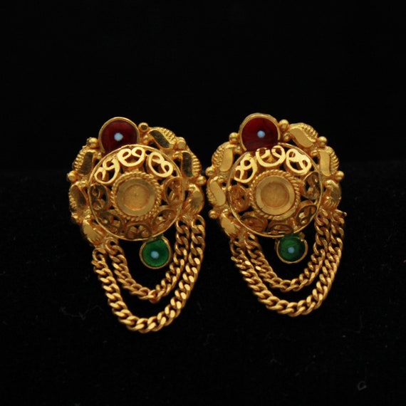 Circle of Love Heart Gold-Plated Hanging Stud Earrings – Kawaiies