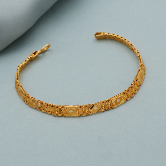 22K Multi Tone Gold Bracelet W/ White Gold Glass Blast Beads – Virani  Jewelers