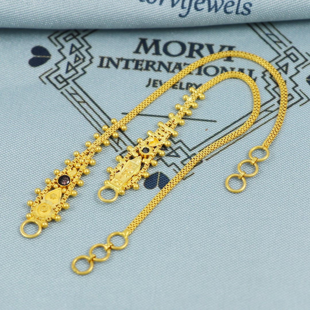 Handmade 22k Gold Ear Chain, Kaan Chain,kanoti, 4.9g Indian Jewelry ...