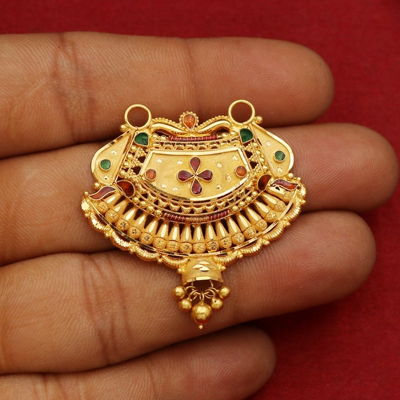Gold mangalsutra sale big pendant designs