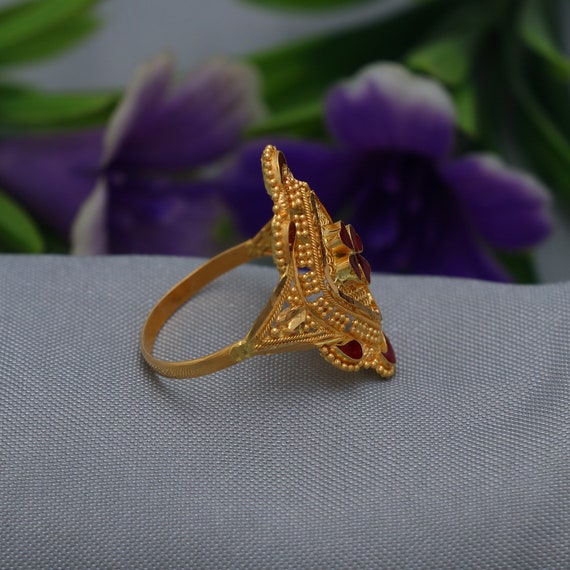 Exquisite Nishapur Firoza With Handmade Gold 18K Ring MR0286 - MyRings  Boutique