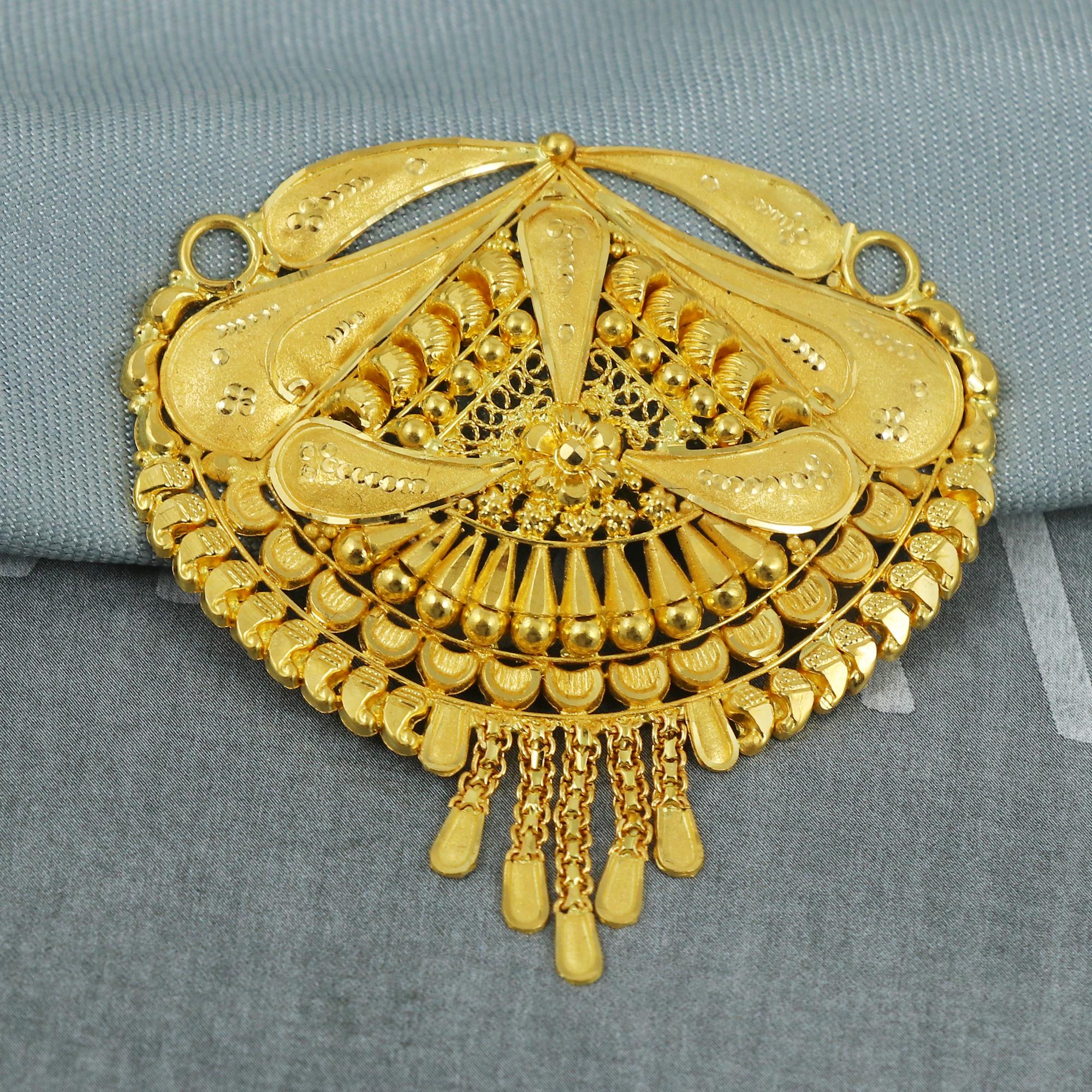 String For A Locket 22k Yellow Gold Locket With Beads String Necklace Indian Handmade ...