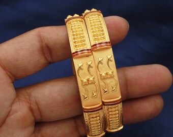 Real 22k yellow gold bangle bracelet , Indian gold bangle jewelry, wedding bridal jewelry, all sizes K1837