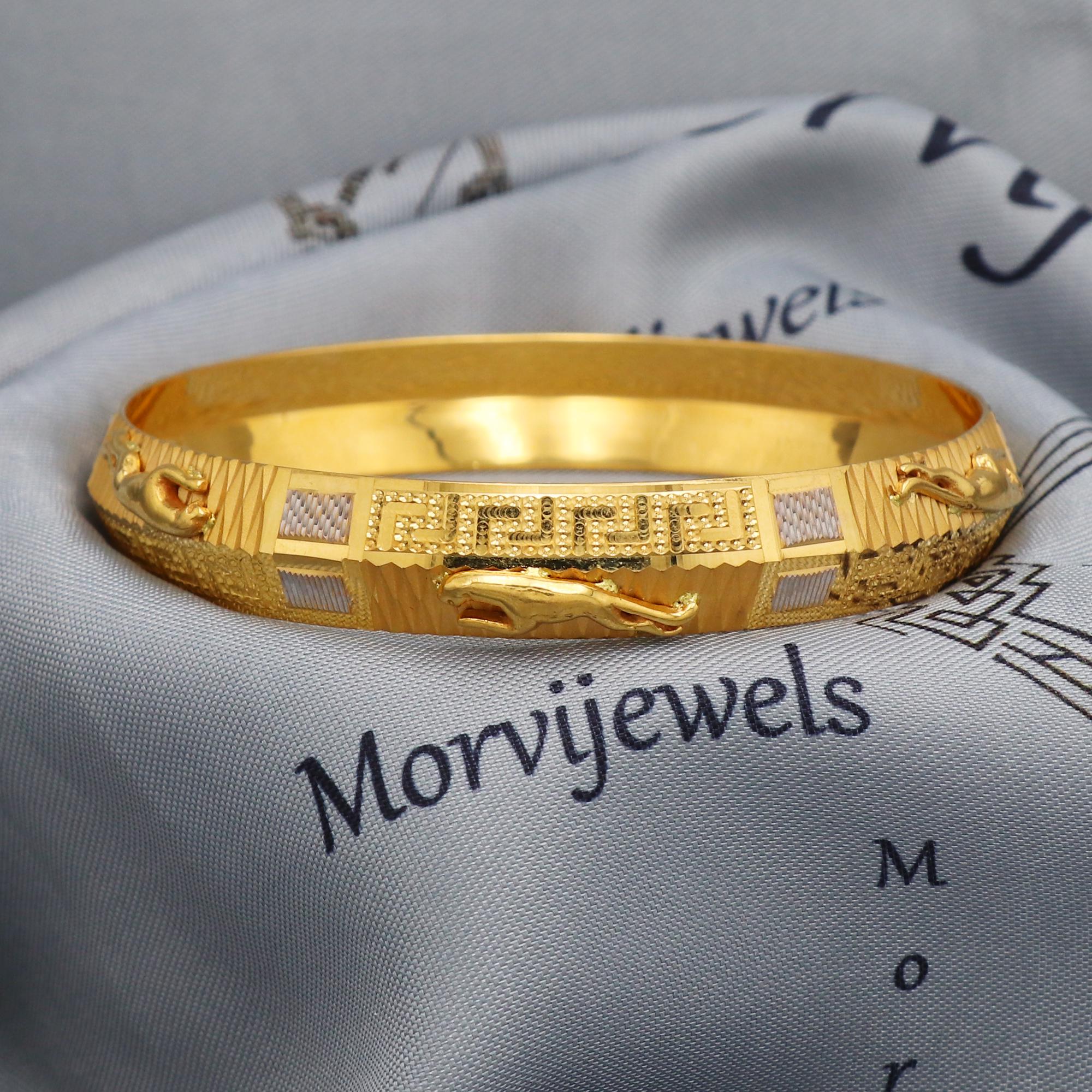 Jaguar 22k Gold Bangle Bracelet Single Men Indian Handmade Jewelry