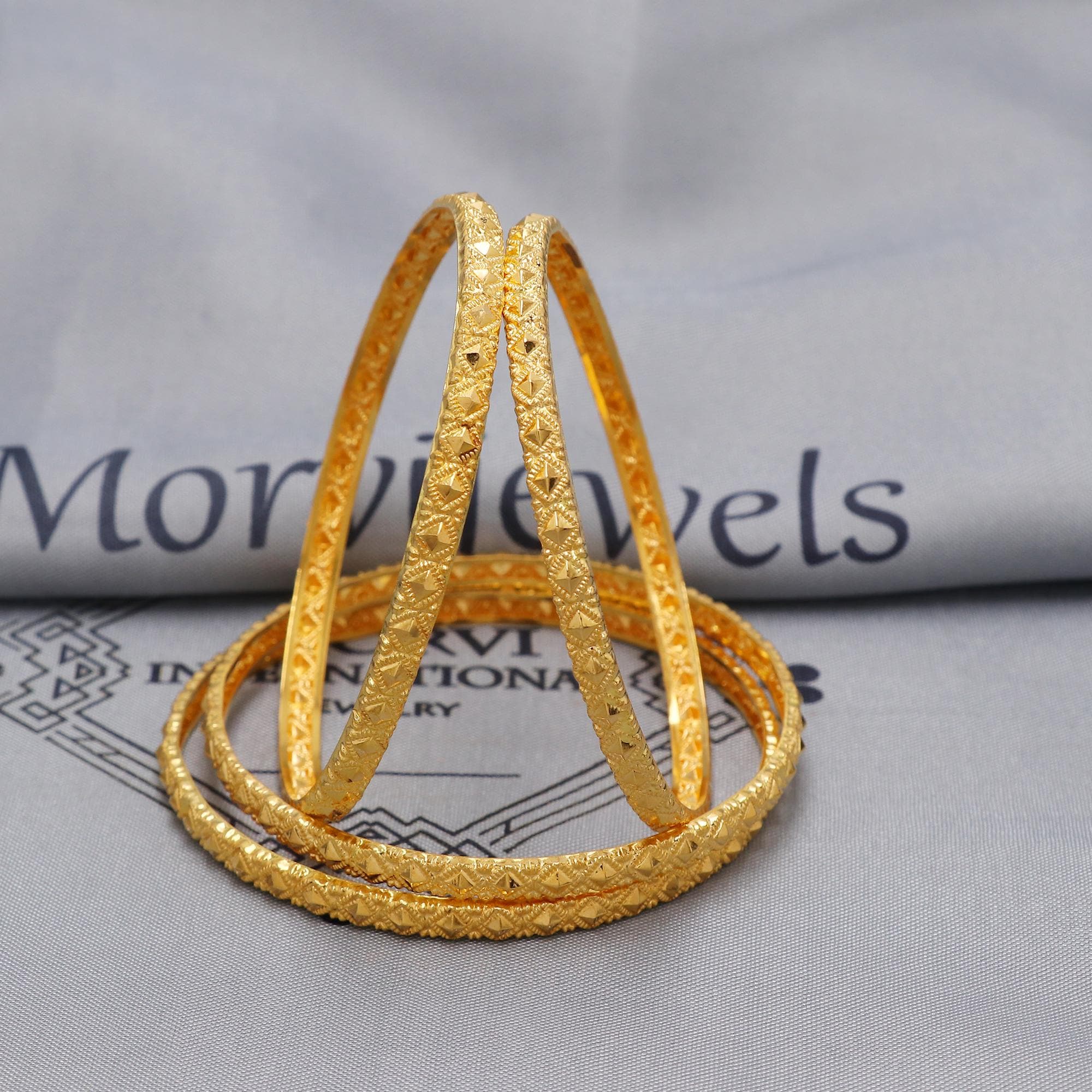 Pure 22k Gold Bangles Indian Handmade Lightweight Delicate Vintage