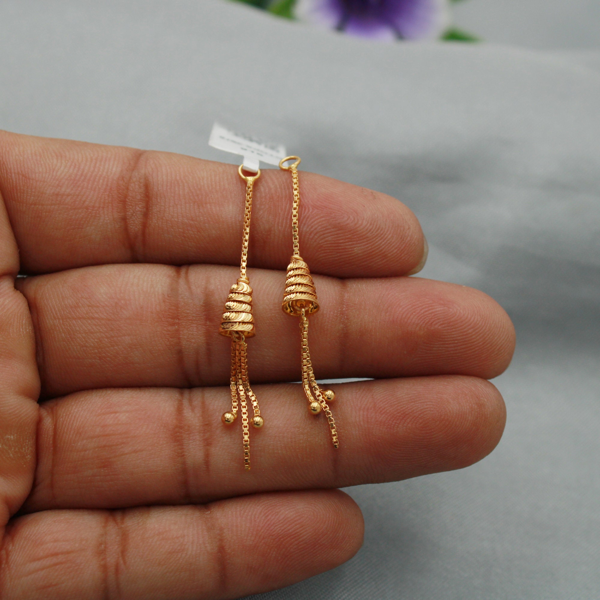 Sui Dhaga 22k Gold Dangling for Earrings Indian Jewelry - Etsy Denmark
