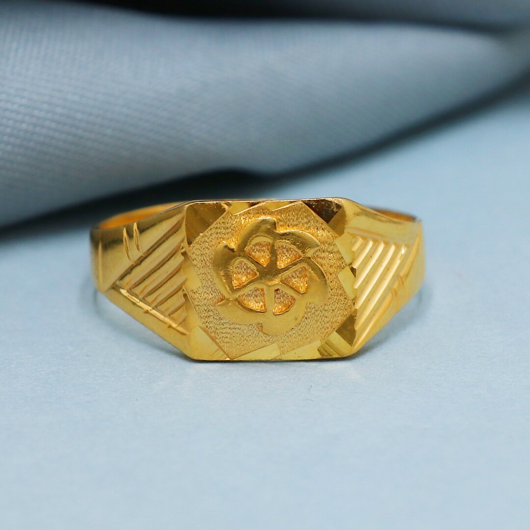 Pure 22k Gold Ring, Real Gold Ring, Star Design Women Gold Ring, K4132 Etsy