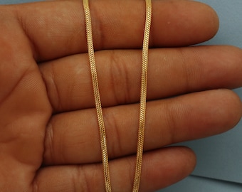Box Style 22k Yellow Gold Chain Necklace Gift , all sizes, 22k karat 22kt 22ct Indian Gold Handmade chain necklace Jewelry for gift,