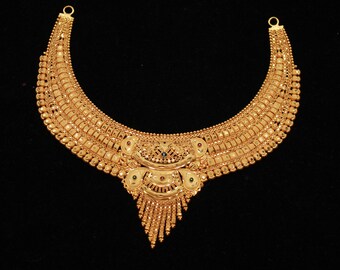 Buy 22k Yellow Gold Necklace Set, Indian Yellow Gold Set, Online