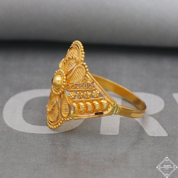 Filigree Ring 22ct Gold Ring Price 22k Solid Gold Ring Jewelry