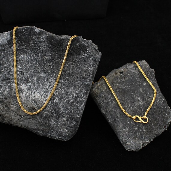22k Gold Chain Necklace Twisted Gold Chain Necklace for Men Etsy