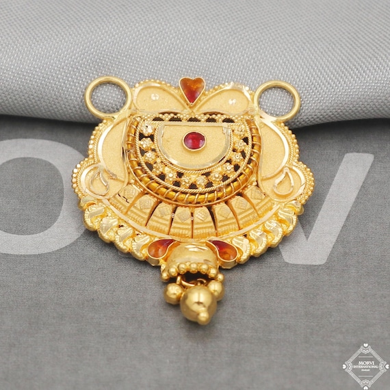 22k Yellow Gold Mangalsutra Pendant Necklace Handmade Indian Handmade Vintage Antique Design Jewelry K5052 Etsy Canada