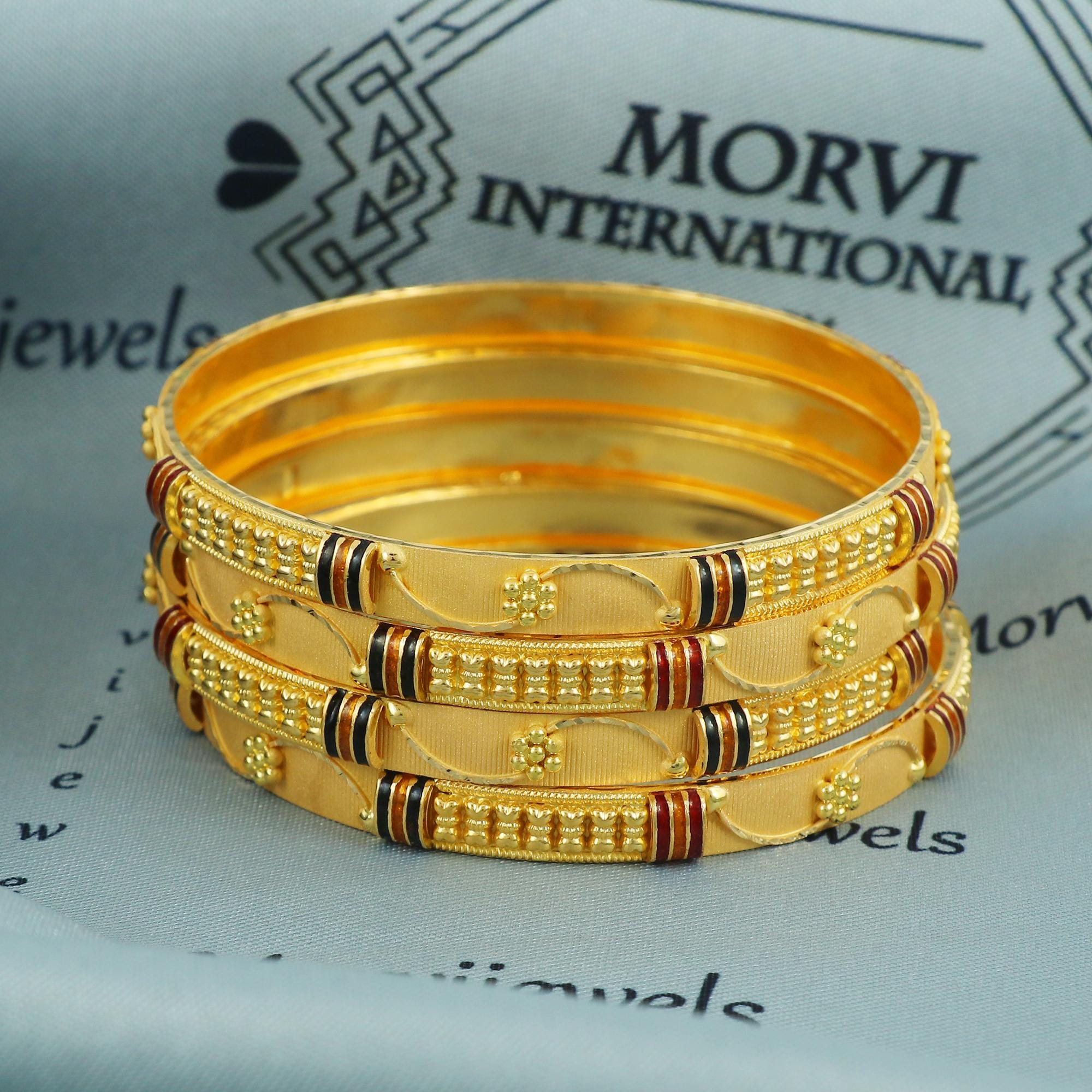 Pure 22k Gold Bangle Bracelet, Indian Gold Bangle Jewelry, Wedding