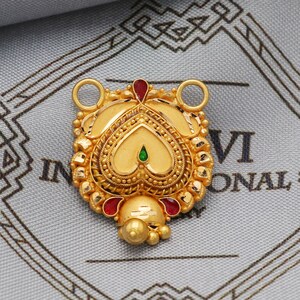 Indian Pendant Handmade 22k Yellow Gold Chain Necklace Jewelry, Pure gold necklace indian gold necklace, gift for wife, K5635