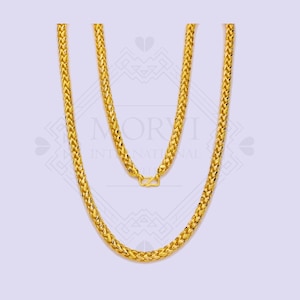 22k Yellow Gold Chain Necklace Jewelry, 22k gold chain, pure gold necklace indian gold chain necklace, gift for wife