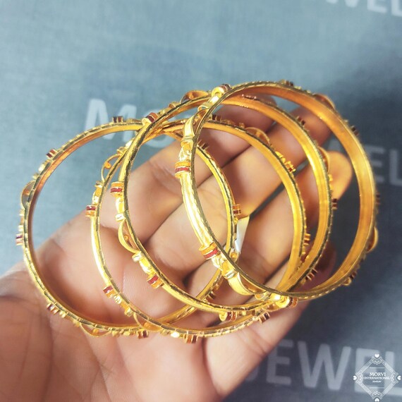 22k 22 Karat Pure Gold Bangles Bracelet Wedding Jewelry, K5186 - Etsy