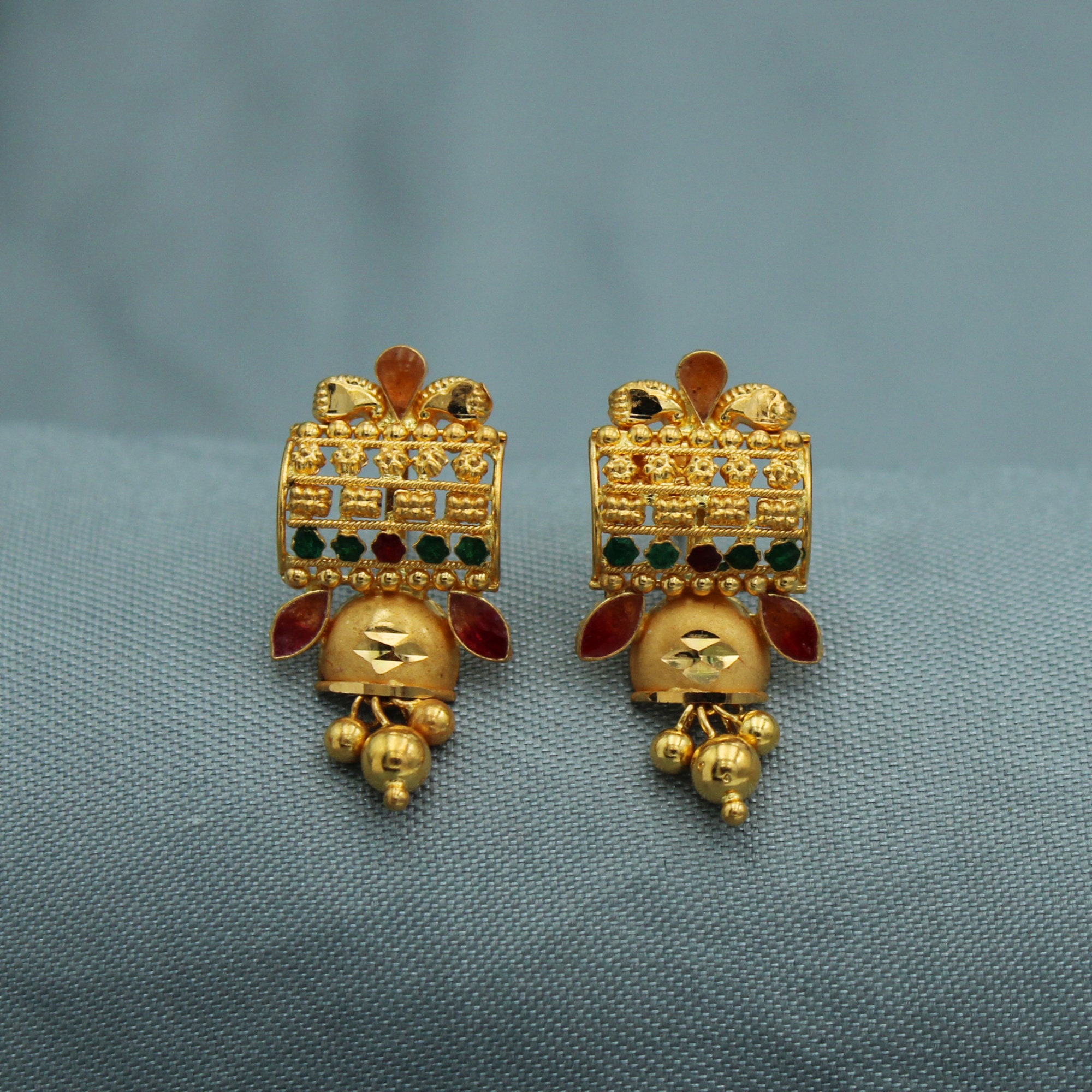 22k Gold Girls Hoop Earrings | Raj Jewels