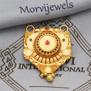 Indian Pendant Handmade 22k Yellow Gold Chain Necklace Jewelry, Pure gold necklace indian gold necklace, gift for wife, K5628