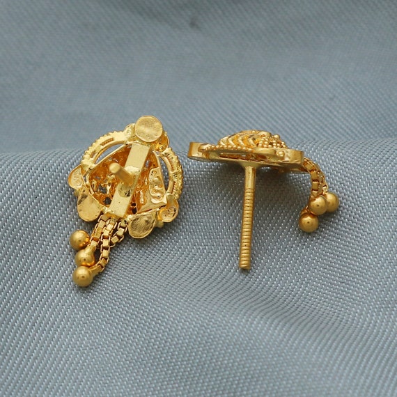 Gold Earrings 22K Yellow Gold Earrings Dangles Pair Fine Jewelry