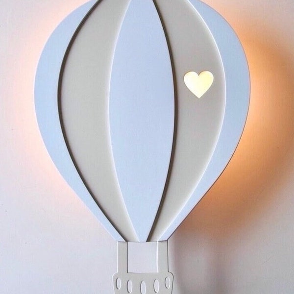 Wandlampe Heißluftballon Kinderlampe Wandleuchte Schlummerlicht Holzlampe Babylampe Kinderzimmer Nachtlicht Nachtleuchte