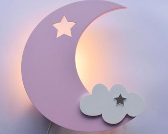 Wandlamp snooze light maan kinderlamp wandlamp maanlamp houten lamp babylamp kinderkamer nachtlampje nachtlampje