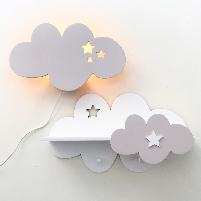 Wandlampe Schlummerlicht Wolke Kinderlampe Wandleuchte Wolkenlampe Holzlampe Babylampe Kinderzimmer Nachtlicht Nachtleuchte Bild 8