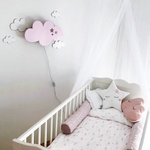 Wandlampe Schlummerlicht Wolke Kinderlampe Wandleuchte Wolkenlampe Holzlampe Babylampe Kinderzimmer Nachtlicht Nachtleuchte Bild 7