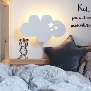 Wandlampe Schlummerlicht Wolke Kinderlampe Wandleuchte Wolkenlampe Holzlampe Babylampe Kinderzimmer Nachtlicht Nachtleuchte Bild 1