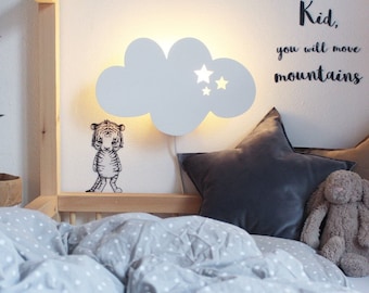 Wandlampe Schlummerlicht Wolke Kinderlampe Wandleuchte Wolkenlampe Holzlampe Babylampe Kinderzimmer Nachtlicht Nachtleuchte