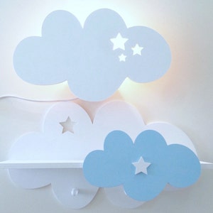 Wandlampe Schlummerlicht Wolke Kinderlampe Wandleuchte Wolkenlampe Holzlampe Babylampe Kinderzimmer Nachtlicht Nachtleuchte Bild 4