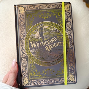 Lined Journal Wuthering Heights Jane Austen Best Seller Collectible Special Gift Edition Book Classic Literature Gold Page Notebook Metallic