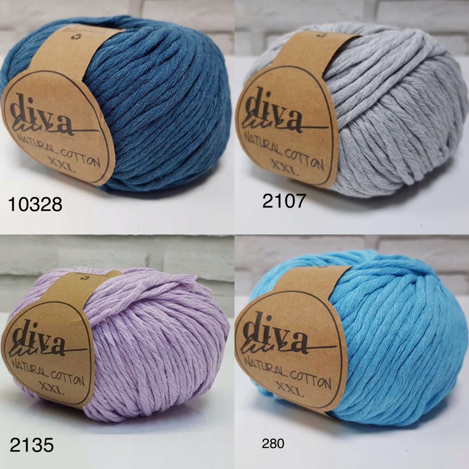 Diva Natural Cotton XXL 100 Recycled Cotton Crochet Yarn Etsy