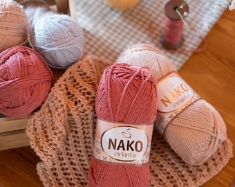 NAKO Pirlanta 100% mikroprzędza akrylowa (100 g, 225 m) Wyprodukowano w Turcji