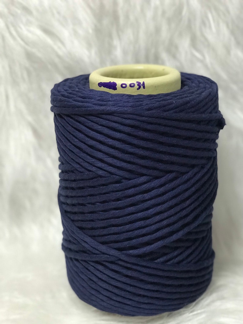 31-MIDNIGHT BLUE Macrame Cotton String 100/% Cotton Super Soft String 5mm Coloured Macrame String Single Twist 1kg