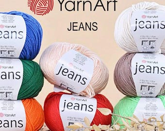 Hilo YarnArt Jeans de mezcla de algodón para tejer, amigurumi y proyectos de verano.