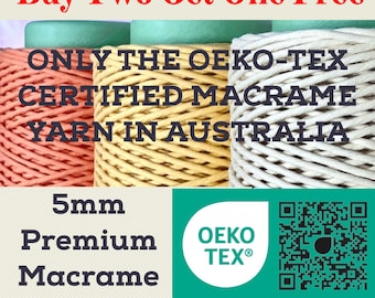 OEKO-TEX-zertifiziert, 5 mm Single Twist, Makramee-Schnur aus 100% Baumwolle