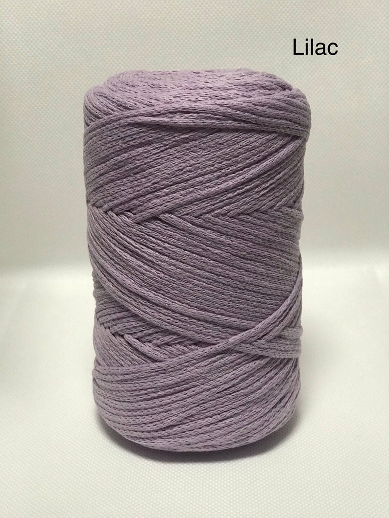 LILAC 100/% Recycled Cotton Yarn Cotton Macrame Cord Soft Macrame String Luxe Macrame 250g Macrame 3-4mm Macrame Cord