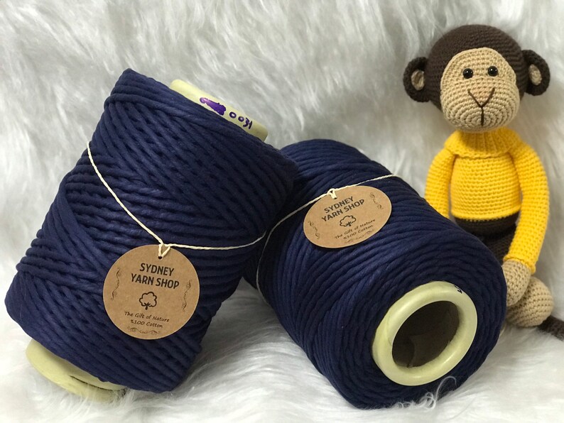 31-MIDNIGHT BLUE Macrame Cotton String 100/% Cotton Super Soft String 5mm Coloured Macrame String Single Twist 1kg