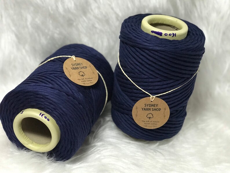 31-MIDNIGHT BLUE Macrame Cotton String 100/% Cotton Super Soft String 5mm Coloured Macrame String Single Twist 1kg