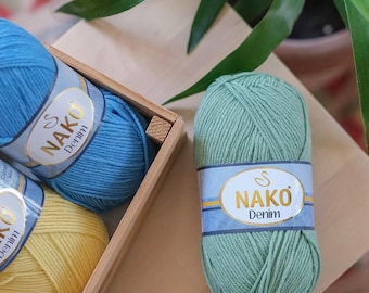 Przędza Nako Denim: 60/40 bawełna/akryl, motek 200 m
