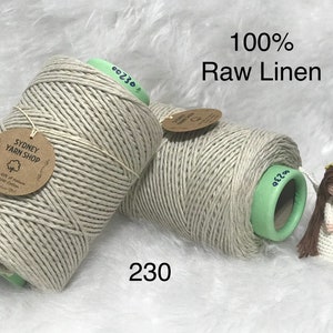 230-RAW LINEN, 3mm, Pure Linen String, 100% Linen, Natural Linen String, 3mm, 4mm, 5mm Linen String
