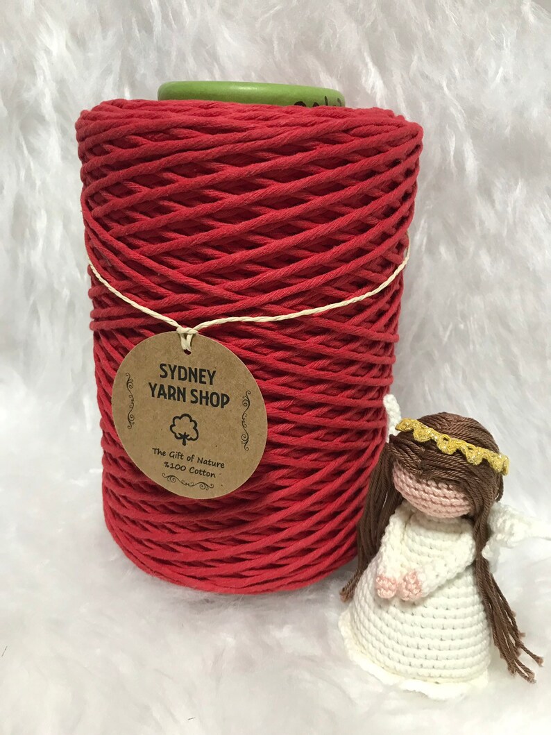 Single Twist 1kg 100/% Cotton Super Soft Cord 3mm Coloured Macrame Cord