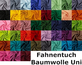 Baumwollstoff Uni Meterware Popeline Fahnentuch 50 x 150cm, 160g/qm, ÖkoTex 100 zertifiziert (Babytauglich)