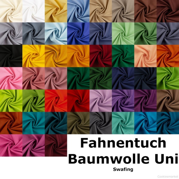 Baumwollstoff Uni Meterware Popeline Fahnentuch 50 x 150cm, 160g/qm, ÖkoTex 100 zertifiziert (Babytauglich)