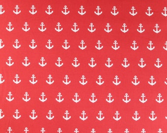 Cotton fabric MARITIM ANCHOR RED 50 x 140 cm Patchwork fabrics fabric scraps Oeko Tex 100 certified