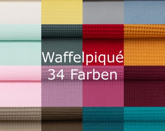 Waffle piqué NELSON / Swafing Pure cotton 32 colors ÖkoTex 100 certified Sold by the meter 50 cm x 152 cm