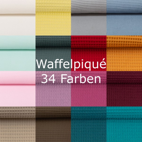 Waffelpiqué NELSON / Swafing Reine Baumwolle  32 Farben  ÖkoTex 100 zertifiziert Meterware 50cm x 152 cm