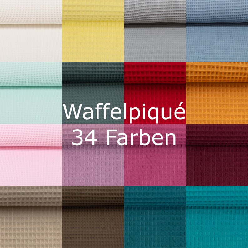 Waffelpiqué NELSON / Swafing Reine Baumwolle 32 Farben ÖkoTex 100 zertifiziert Meterware 50cm x 152 cm Bild 1