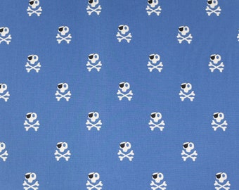 Cotton fabric LITTLE PIRATES MEDIUM BLUE 50 x 140 cm Patchwork fabrics fabric scraps Oeko Tex 100 certified