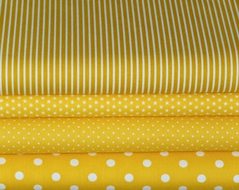 Fabric package YELLOW // 4 x 25 X 140 cm patchwork fabrics fabric scraps Oeko Tex 100 certified